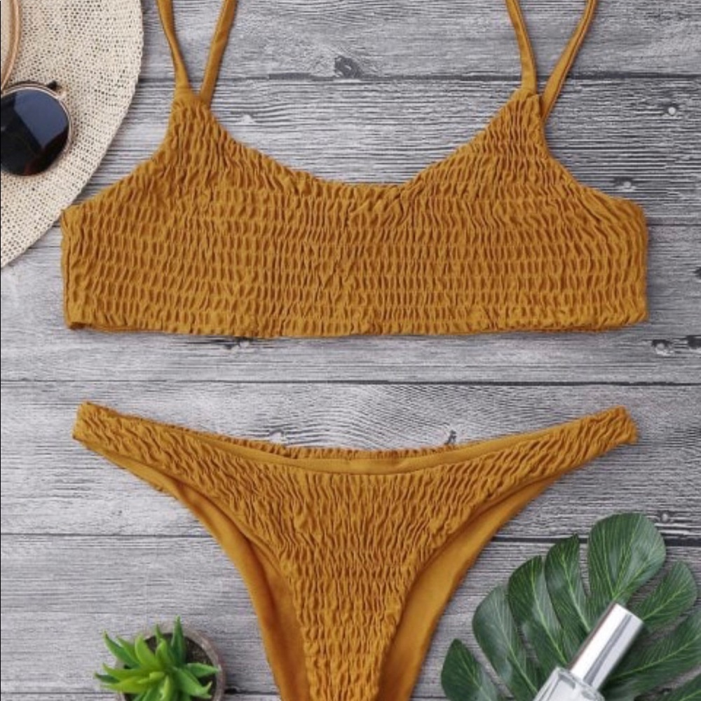 Mustard brown bikini set